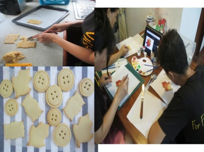 NightLight Bakery team, making & decorating Autumn cookies